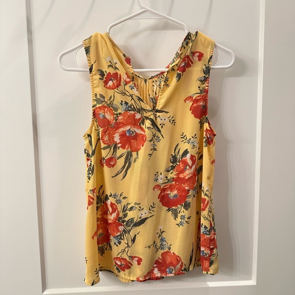 Abercrombie & Fitch yellow poppy floral top XS - Picture 7 of 8